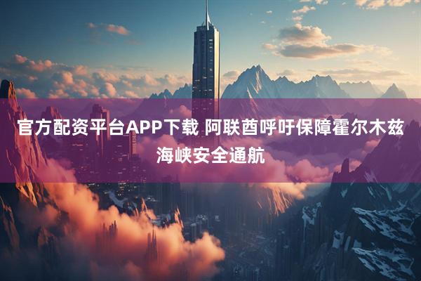官方配资平台APP下载 阿联酋呼吁保障霍尔木兹海峡安全通航